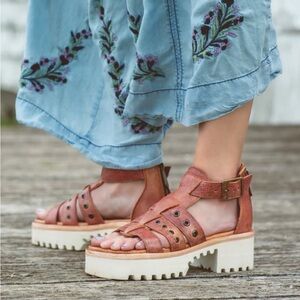 Bed Stu Pacifica Chunky Platform Leather Sandals - Brown